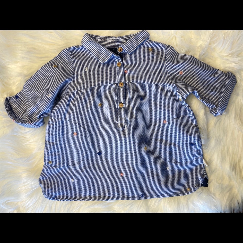 Zara Baby striped blue Shirt Dress - Size 6-9M